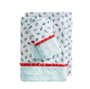 The Pioneer Woman 300 Thread Count Multicolor Cotton Bed Sheet Set, King, 4-Piec